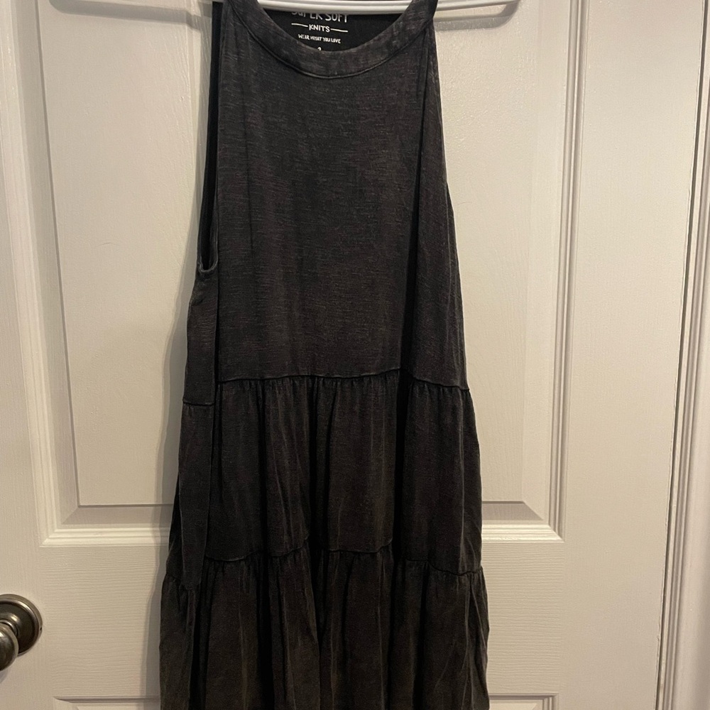 Torrid Super Soft High Neck Marled Grey Gathered  Tunic